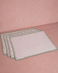 Green Wavy Trim Rectangular Placemats - Set of 4