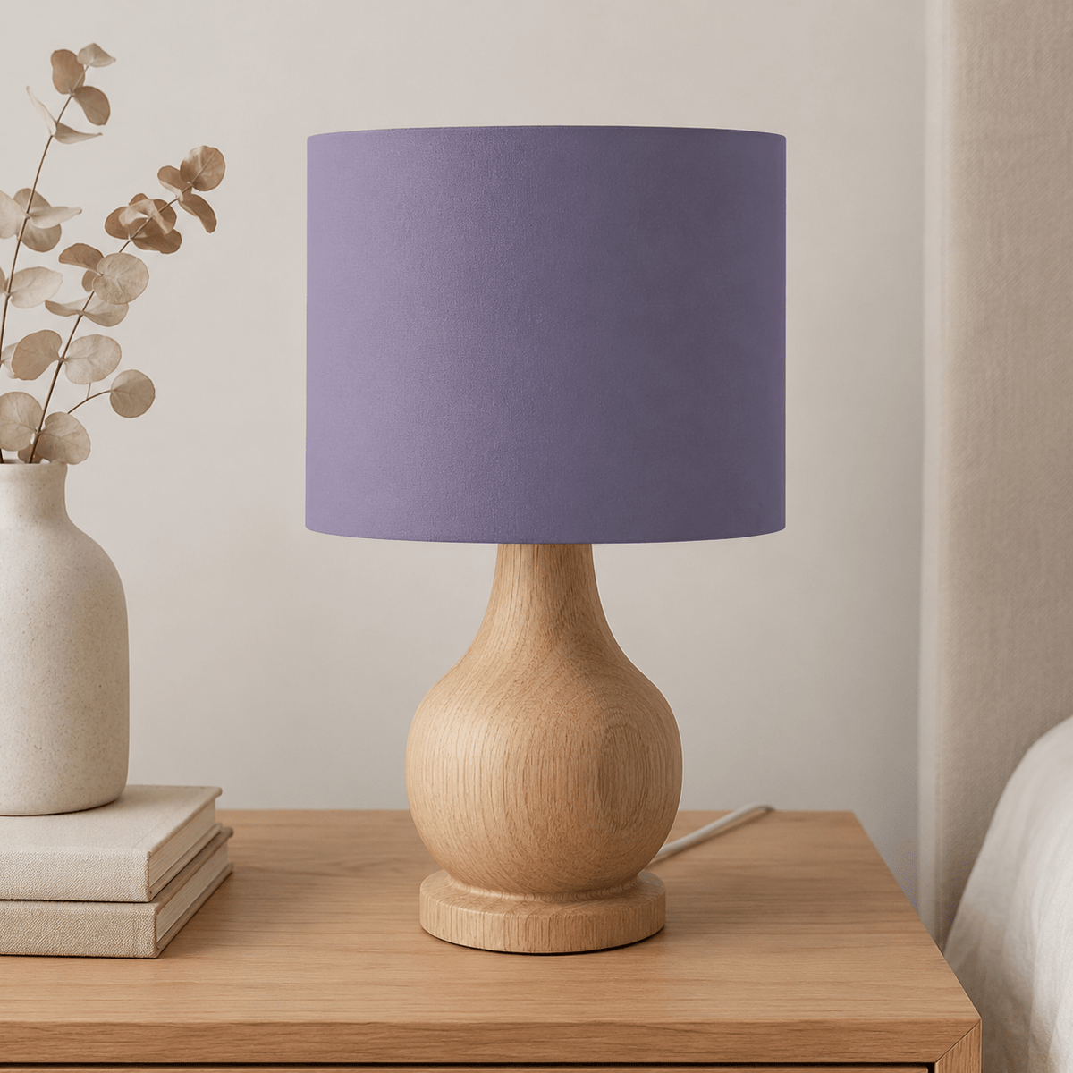 Plain Aubergine Lampshade – Handmade UK, Purple Ceiling or Table Lamp Shade | Made to Order