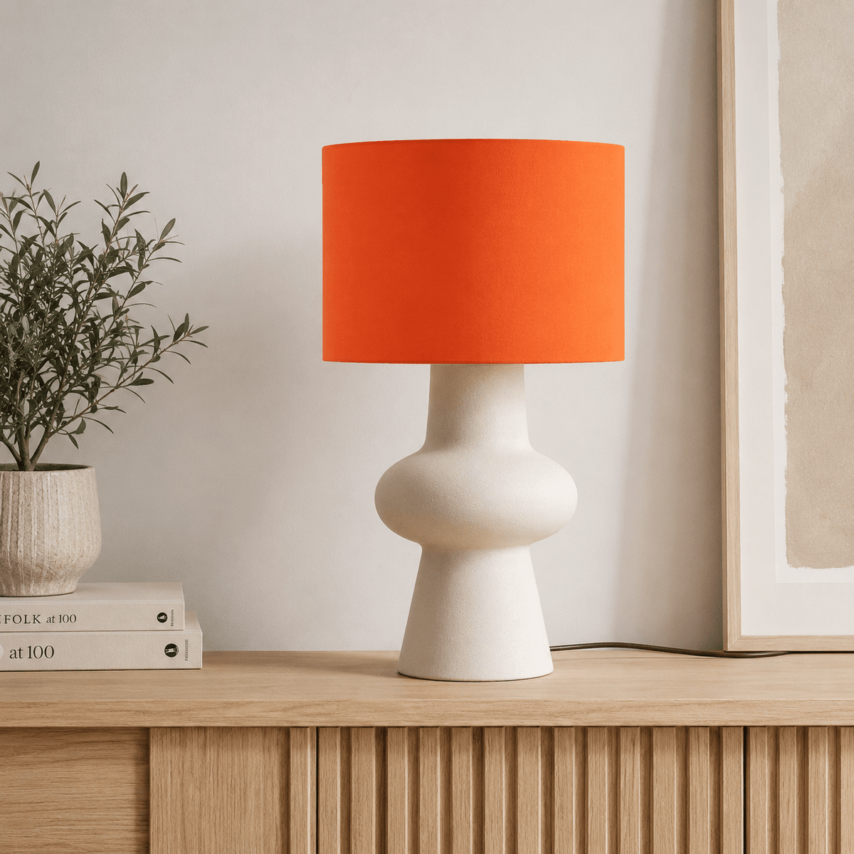 Plain Bright Orange Lampshade – Handmade UK, Ceiling or Table Lamp Shade | Made to Order