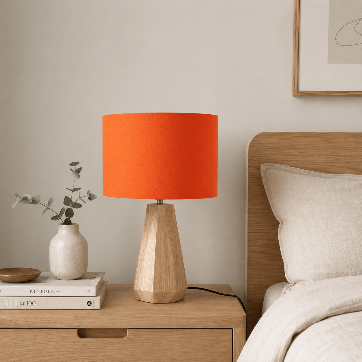 Plain Bright Orange Lampshade – Handmade UK, Ceiling or Table Lamp Shade | Made to Order