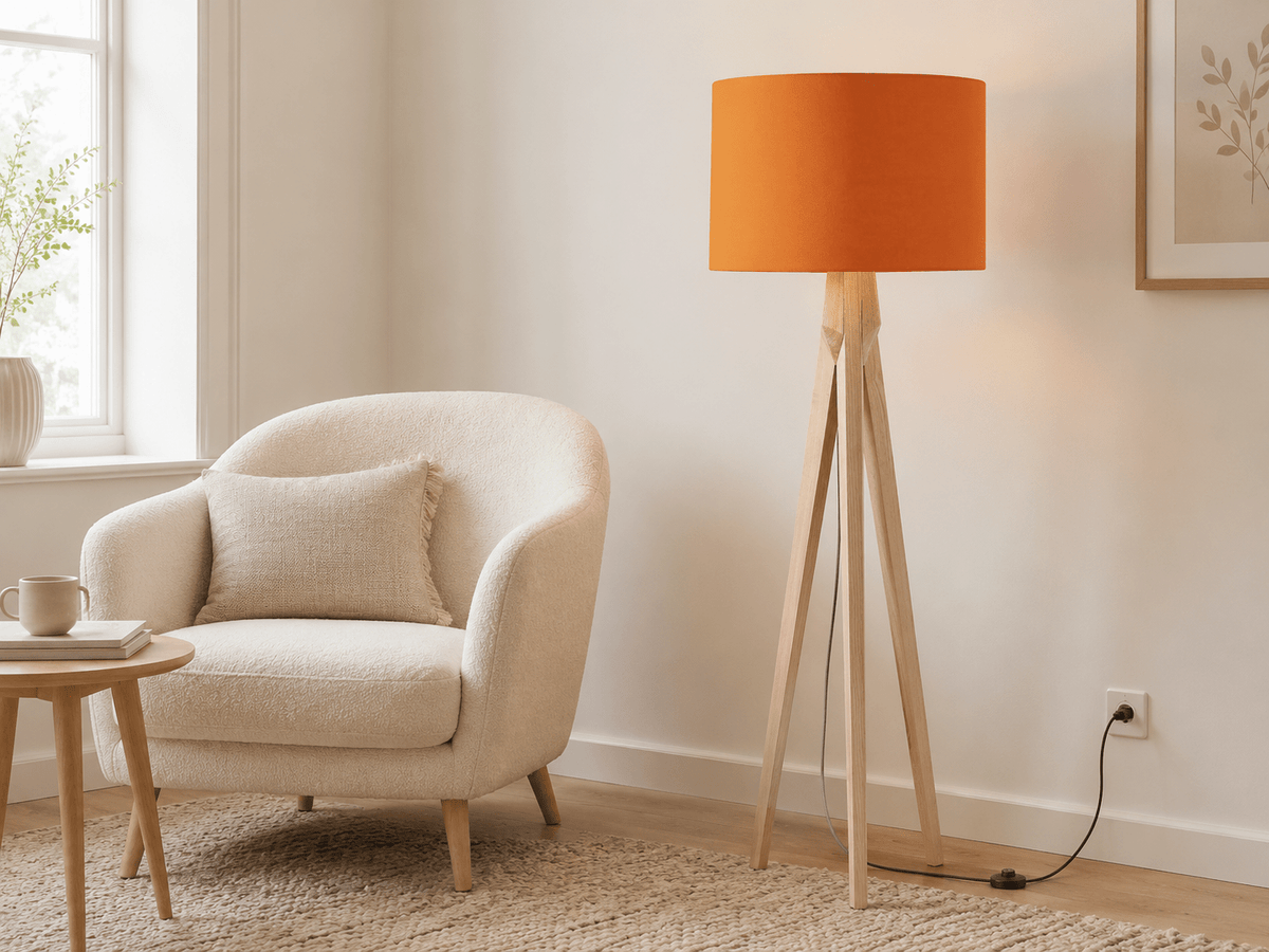 Plain Burnt Orange Lampshade – Handmade UK Ceiling or Table Lamp Shade | Made to Order