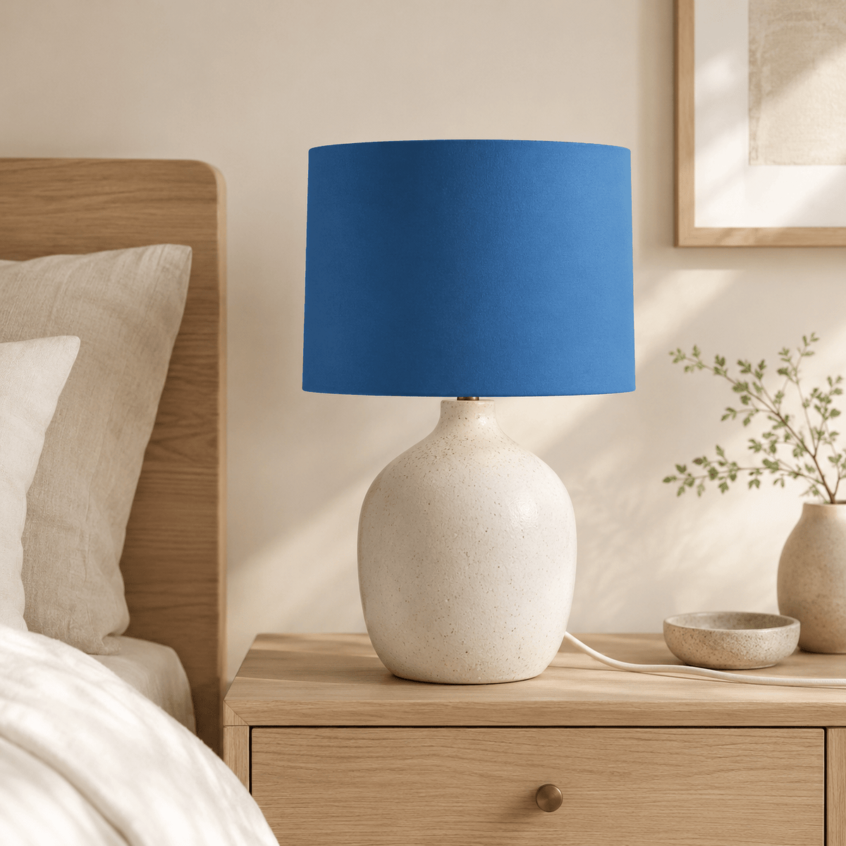 Plain Cobalt Blue Lampshade – Handmade UK, Ceiling or Table Lamp Shade | Made to Order