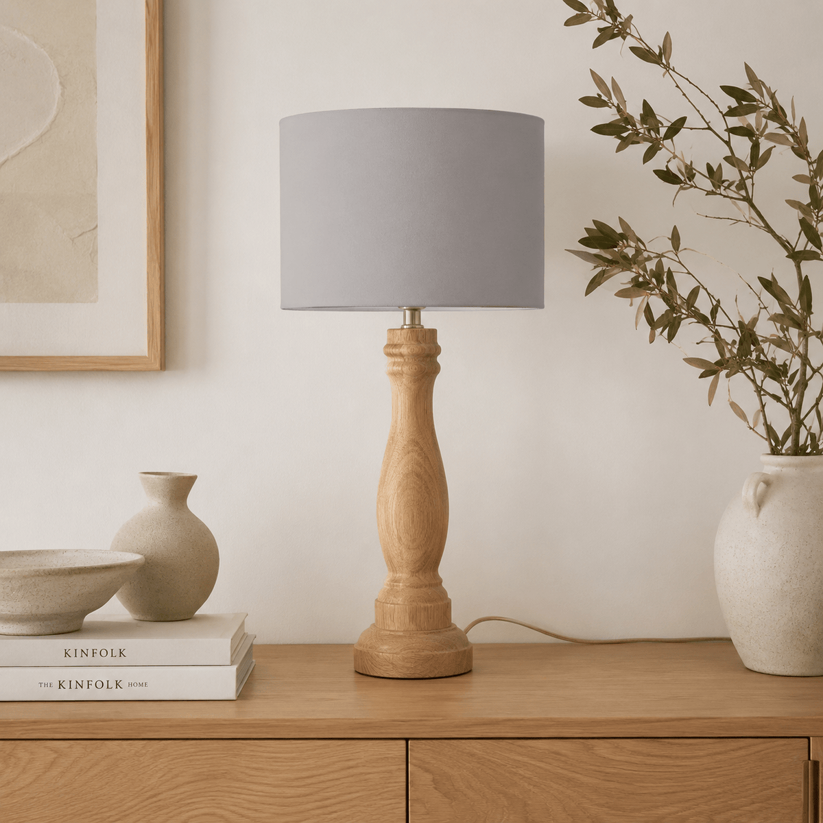 Plain Dove Grey Lampshade – Handmade UK, Ceiling or Table Lamp Shade | Made to Order