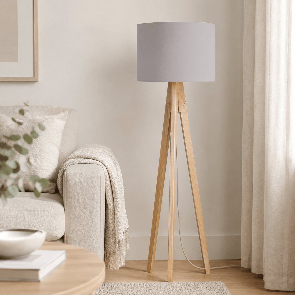 Plain Dove Grey Lampshade – Handmade UK, Ceiling or Table Lamp Shade | Made to Order