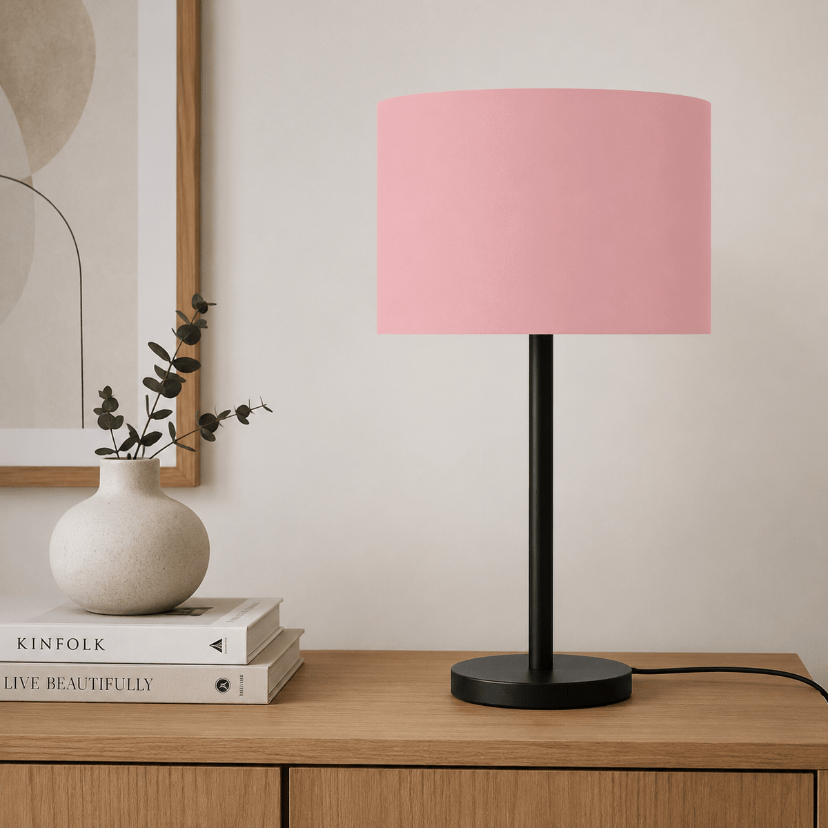 Plain Dusty Rose Lampshade – Handmade UK, Pink Ceiling or Table Lamp Shade | Made to Order