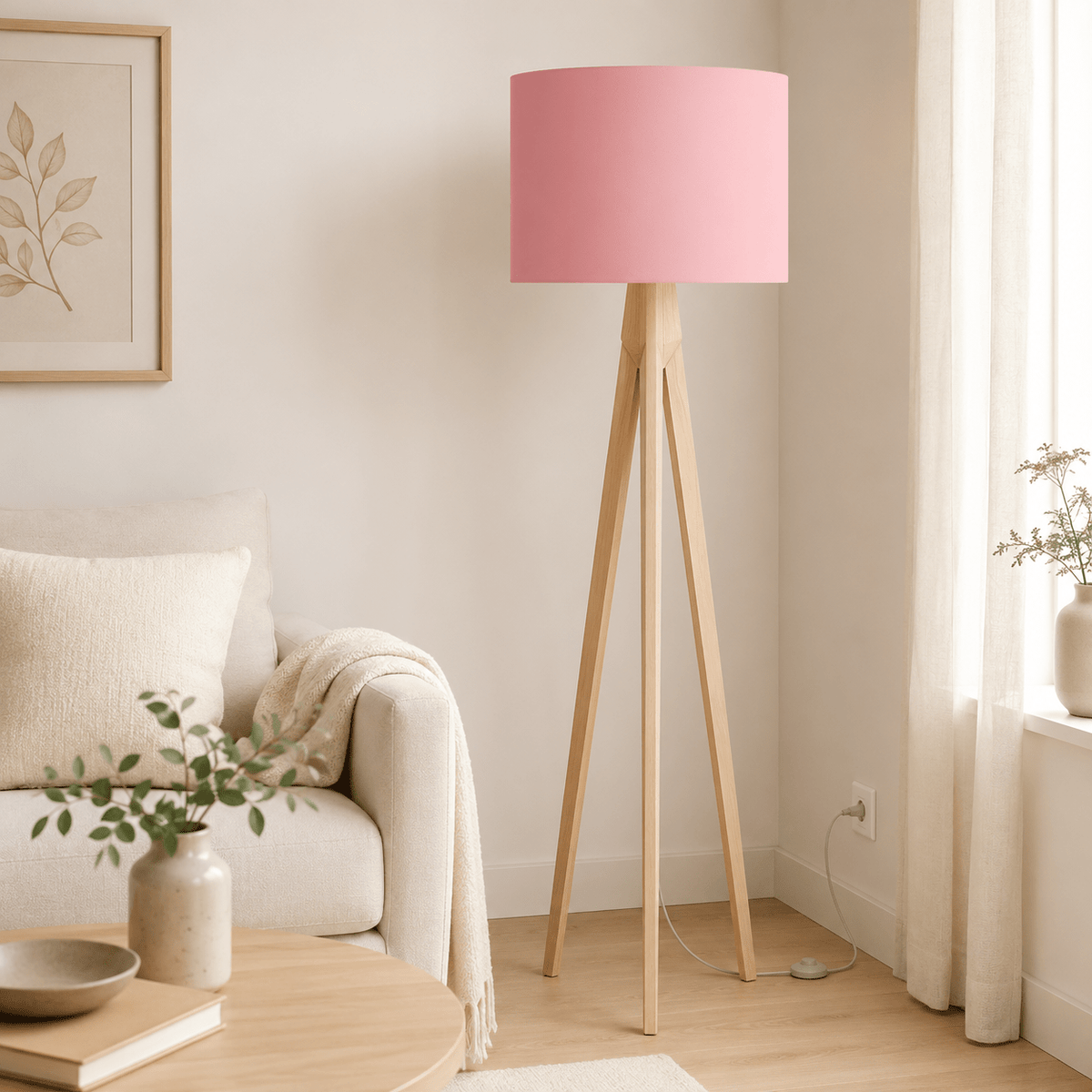 Plain Dusty Rose Lampshade – Handmade UK, Pink Ceiling or Table Lamp Shade | Made to Order