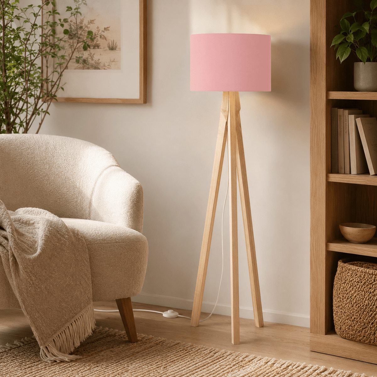 Plain Dusty Rose Lampshade – Handmade UK, Pink Ceiling or Table Lamp Shade | Made to Order