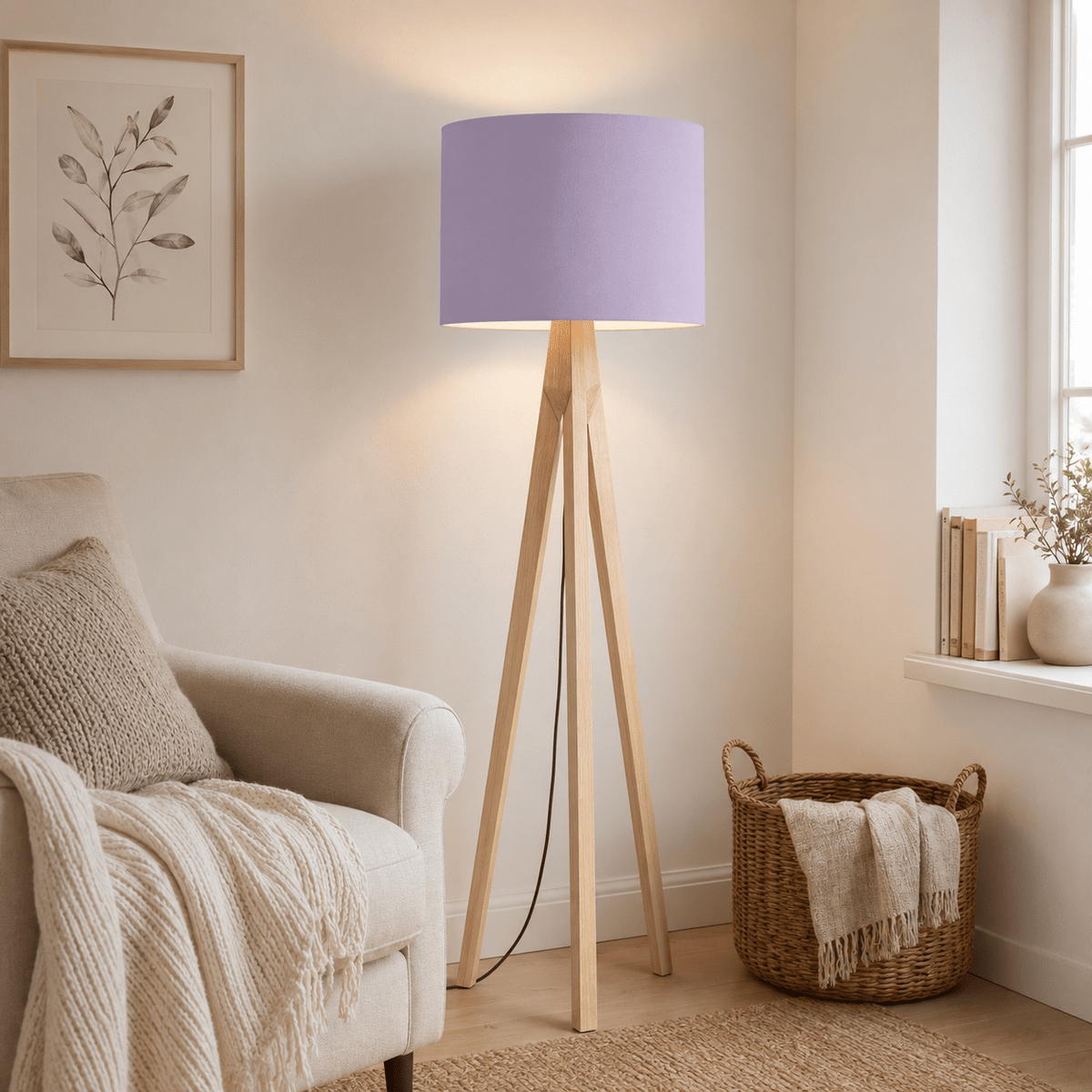 Plain Lavender Lampshade – Handmade UK, Lilac Ceiling or Table Lamp Shade | Made to Order