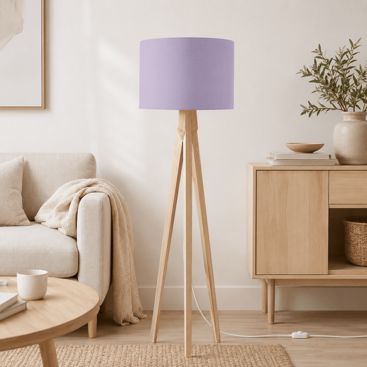 Plain Lavender Lampshade – Handmade UK, Lilac Ceiling or Table Lamp Shade | Made to Order