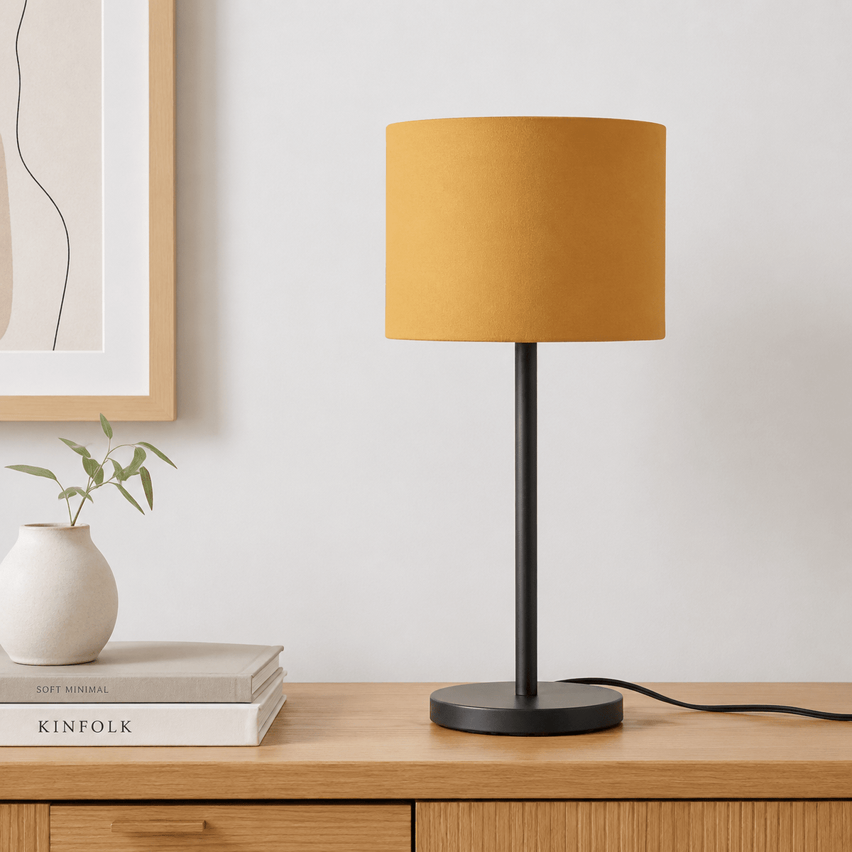 Plain Mustard Lampshade – Handmade UK, Yellow Ceiling or Table Lamp Shade | Made to Order