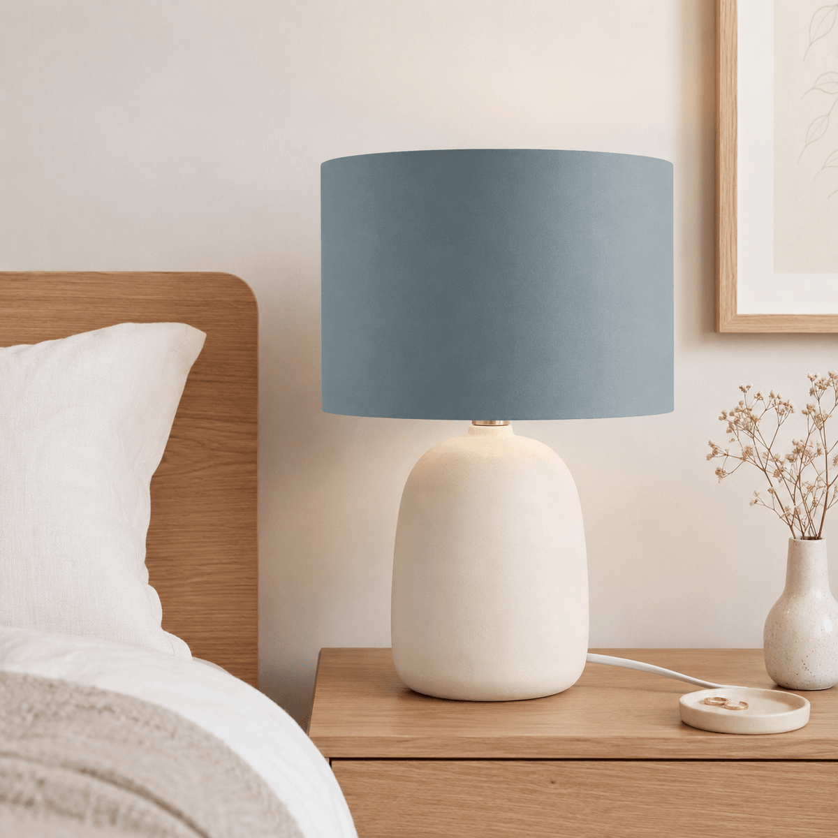 Plain Petrol Blue Lampshade – Handmade UK, Ceiling or Table Lamp Shade | Made to Order