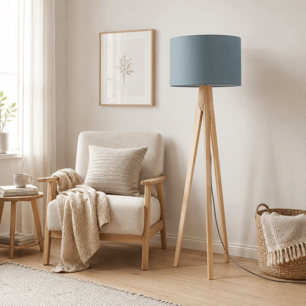 Plain Petrol Blue Lampshade – Handmade UK, Ceiling or Table Lamp Shade | Made to Order