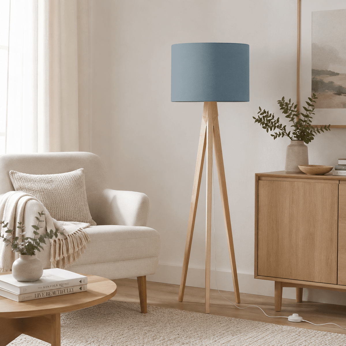 Plain Petrol Blue Lampshade – Handmade UK, Ceiling or Table Lamp Shade | Made to Order