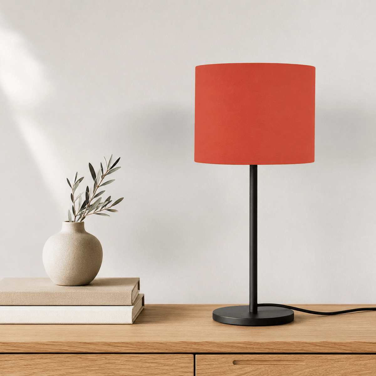 Plain Rust Red Lampshade – Handmade UK, Ceiling or Table Lamp Shade | Made to Order
