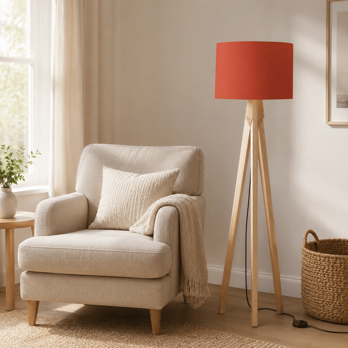 Plain Rust Red Lampshade – Handmade UK, Ceiling or Table Lamp Shade | Made to Order