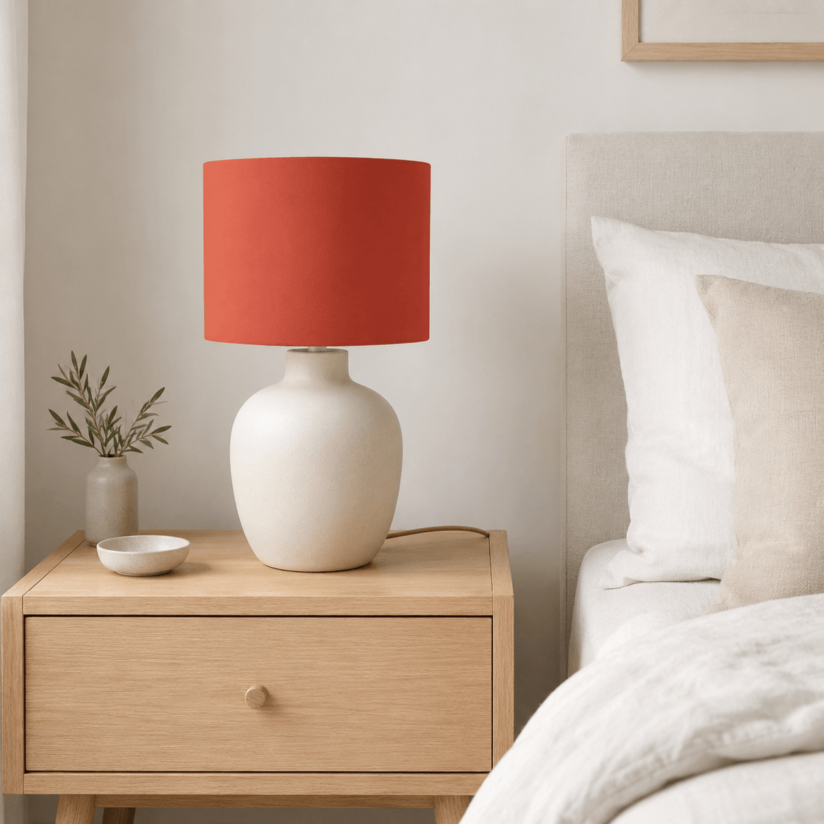 Plain Rust Red Lampshade – Handmade UK, Ceiling or Table Lamp Shade | Made to Order