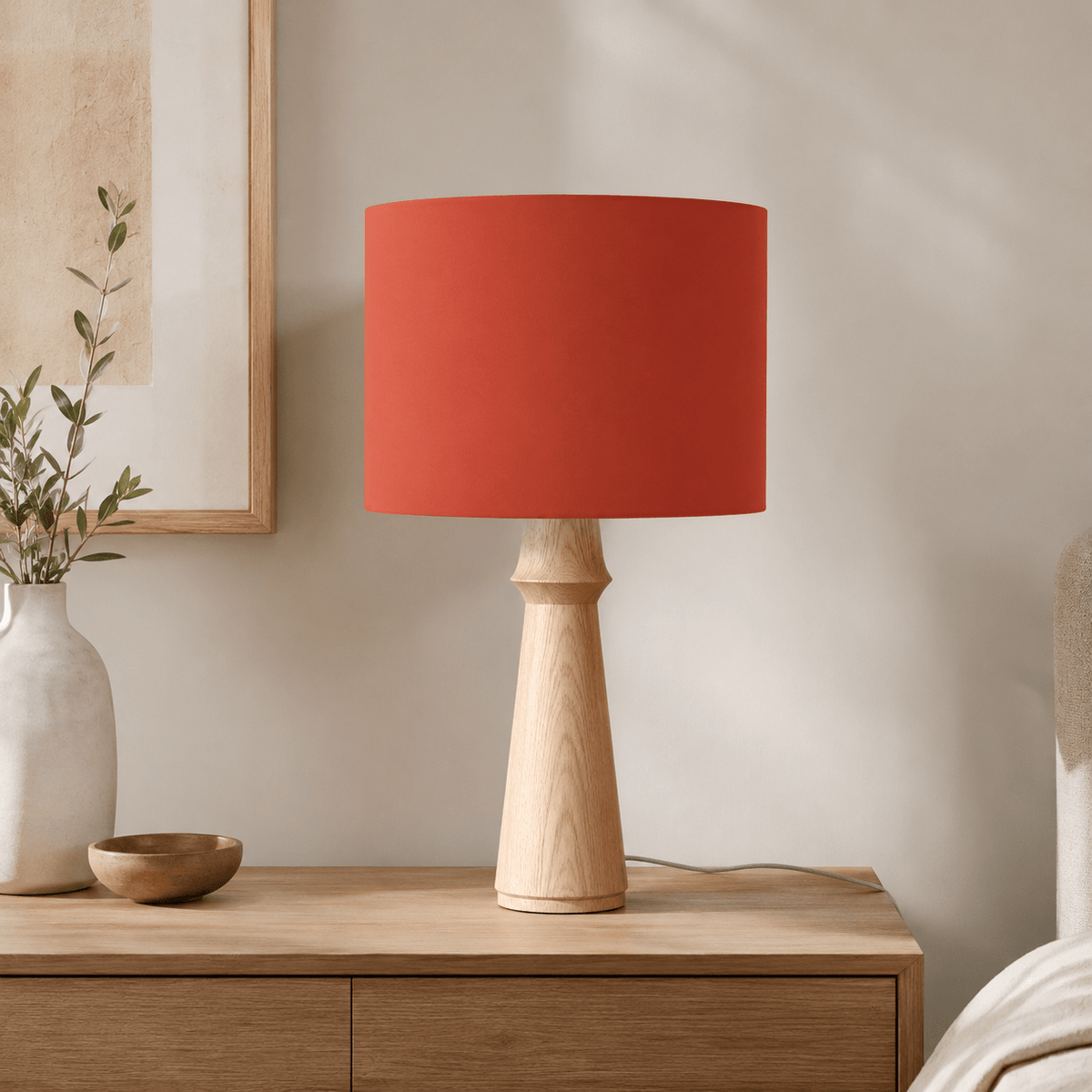 Plain Rust Red Lampshade – Handmade UK, Ceiling or Table Lamp Shade | Made to Order
