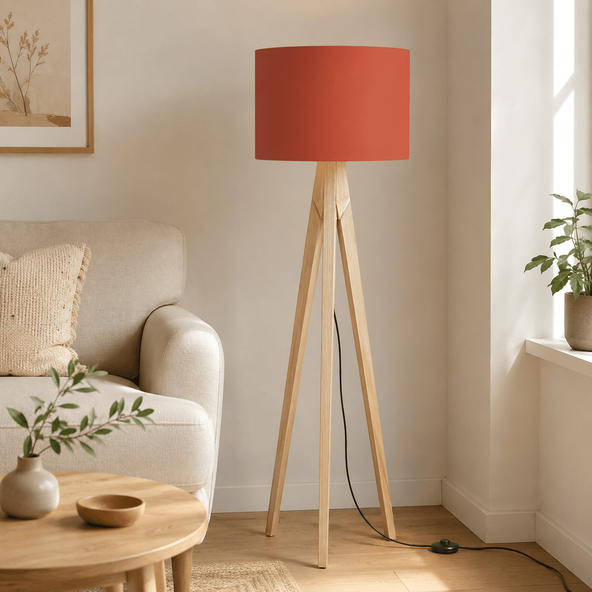 Plain Rust Red Lampshade – Handmade UK, Ceiling or Table Lamp Shade | Made to Order