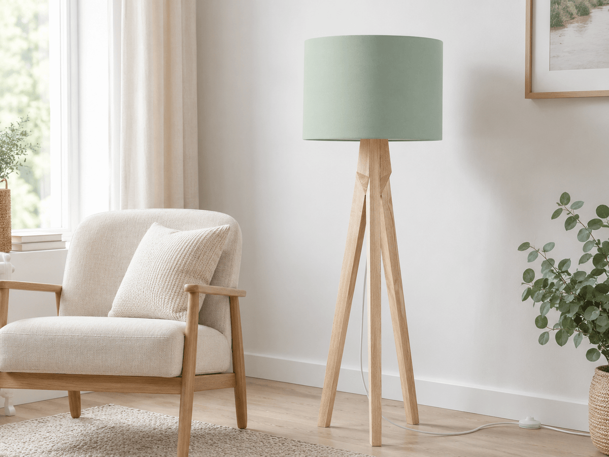 Plain Sage Green Lampshade – Handmade UK, Ceiling or Table Lamp Shade | Made to Order