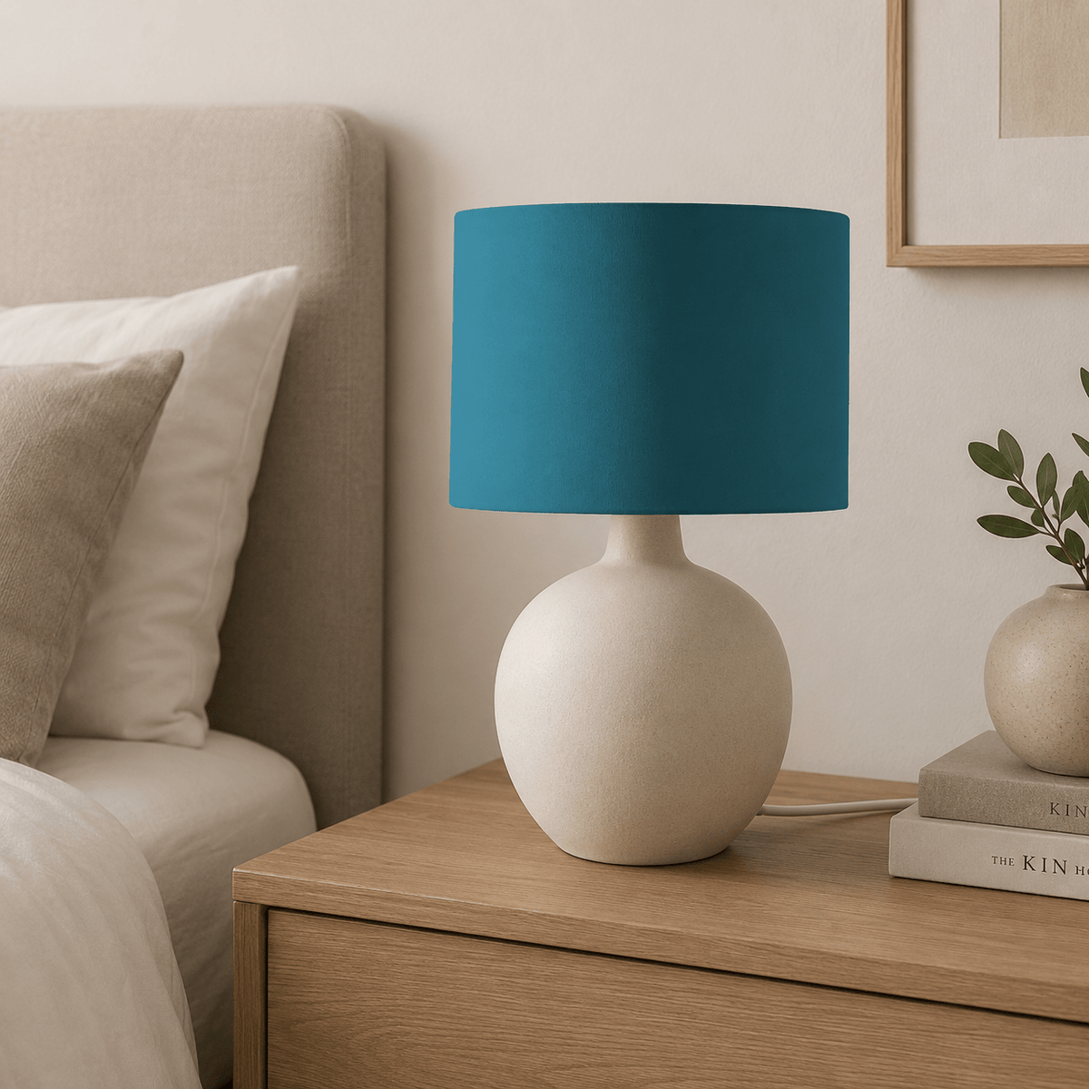 Plain Teal Lampshade – Handmade UK, Ceiling or Table Lamp Shade | Made to Order