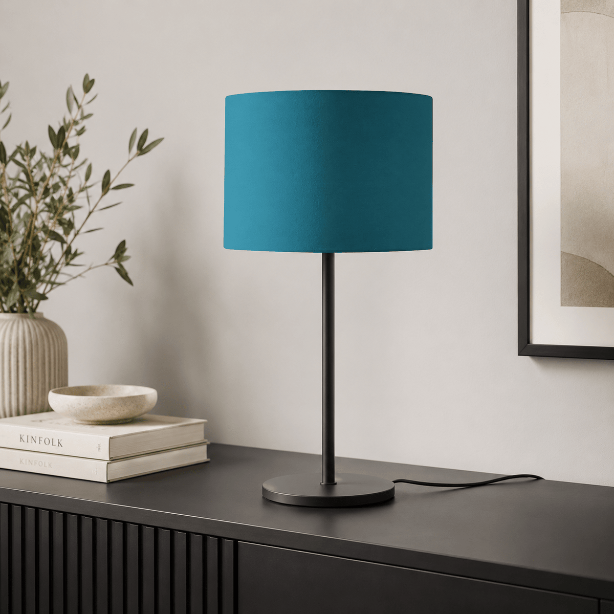 Plain Teal Lampshade – Handmade UK, Ceiling or Table Lamp Shade | Made to Order