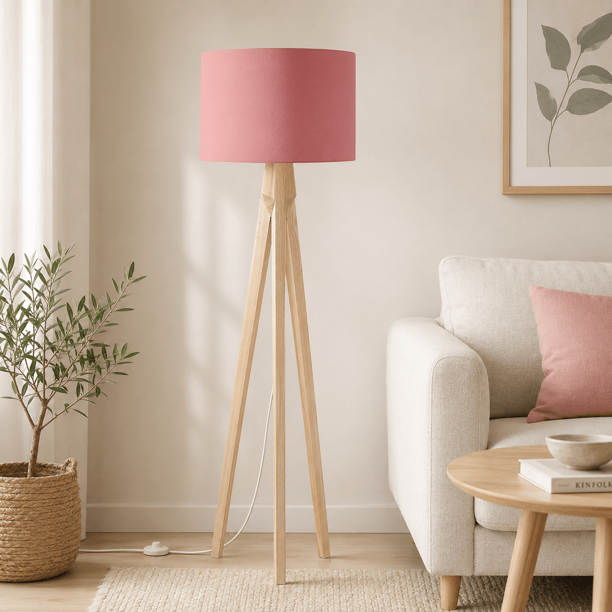 Plain Terracotta Pink Lampshade – Handmade UK, Ceiling or Table Lamp Shade | Made to Order