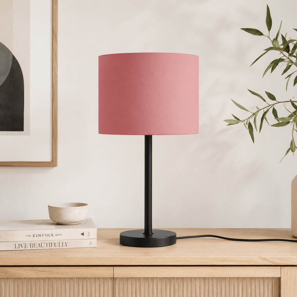 Plain Terracotta Pink Lampshade – Handmade UK, Ceiling or Table Lamp Shade | Made to Order