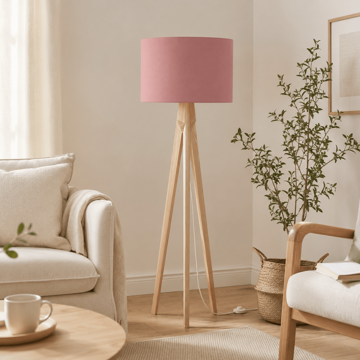 Plain Terracotta Pink Lampshade – Handmade UK, Ceiling or Table Lamp Shade | Made to Order