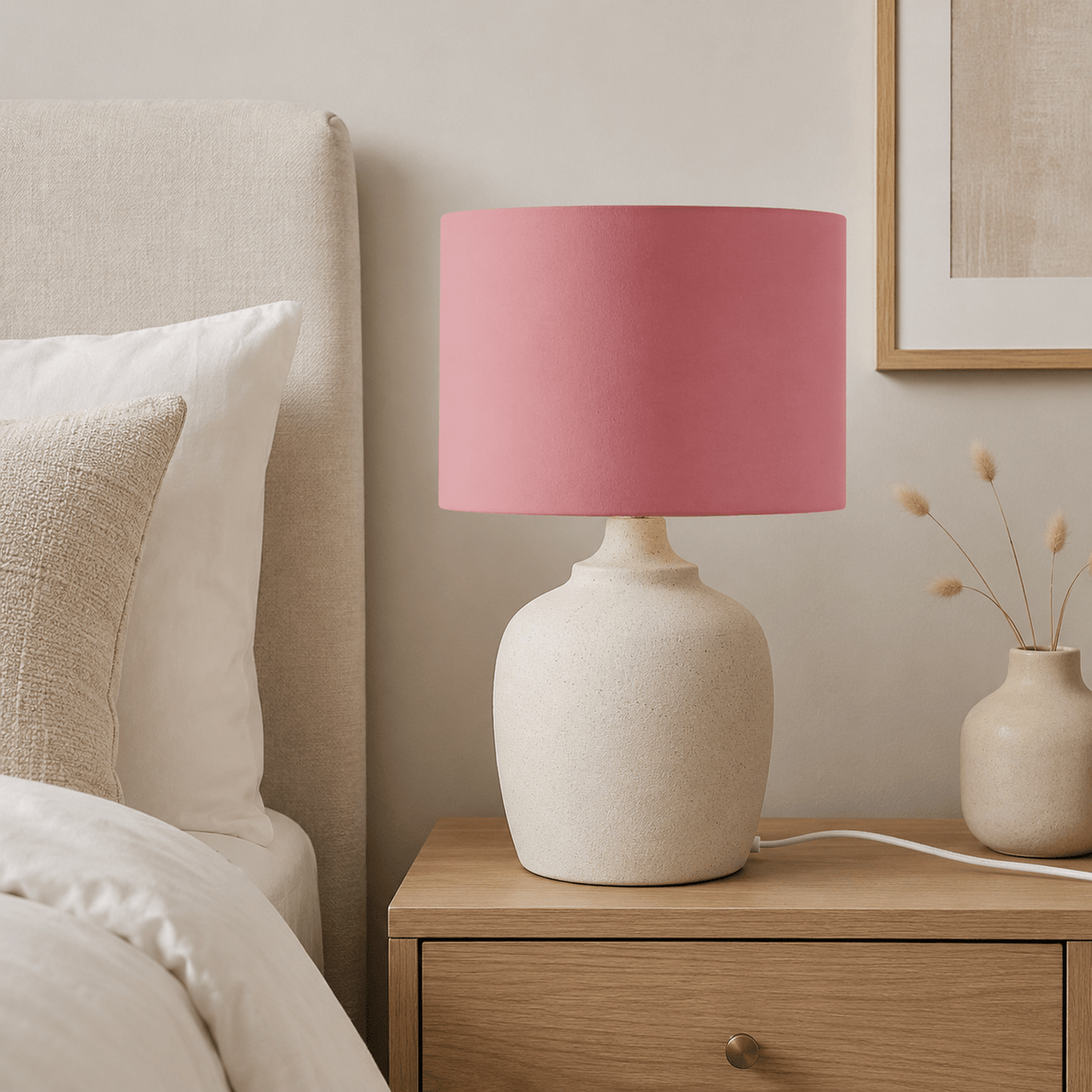Plain Terracotta Pink Lampshade – Handmade UK, Ceiling or Table Lamp Shade | Made to Order