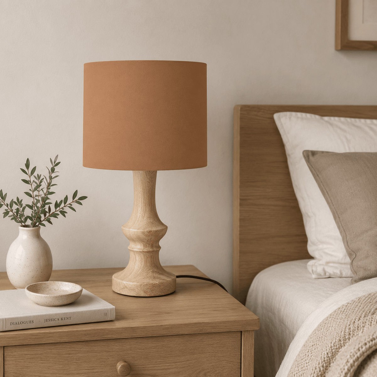 Plain Toffee Lampshade – Handmade UK, Brown Ceiling or Table Lamp Shade | Made to Order