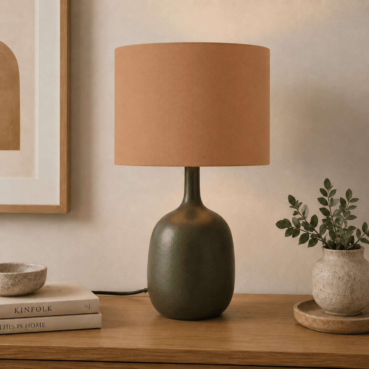 Plain Toffee Lampshade – Handmade UK, Brown Ceiling or Table Lamp Shade | Made to Order