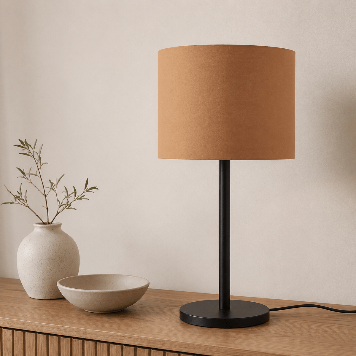 Plain Toffee Lampshade – Handmade UK, Brown Ceiling or Table Lamp Shade | Made to Order