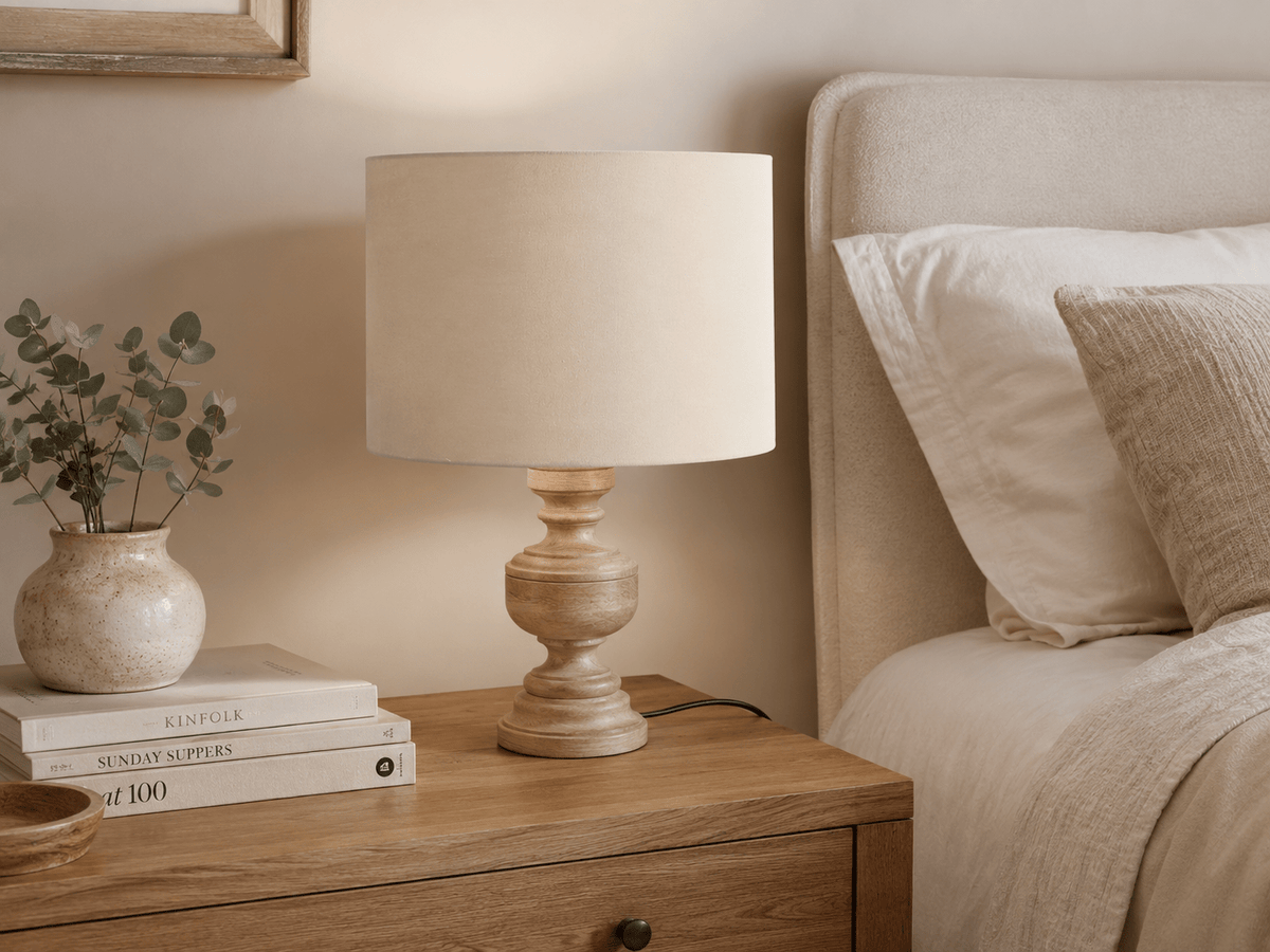 Plain Warm Sand Lampshade – Handmade UK, Beige Ceiling or Table Lamp Shade | Made to Order