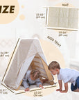 Play Tent Cover with Mat for Climbing Triangle Ladder-3