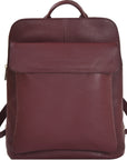 Plum Unisex Womens Leather Backpack Brix and Bailey Ethical Bag Brand