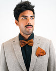 Rust colour Silk Bow Tie in 'Ember  floral print