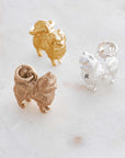 Pomeranian Silver Dog Charm