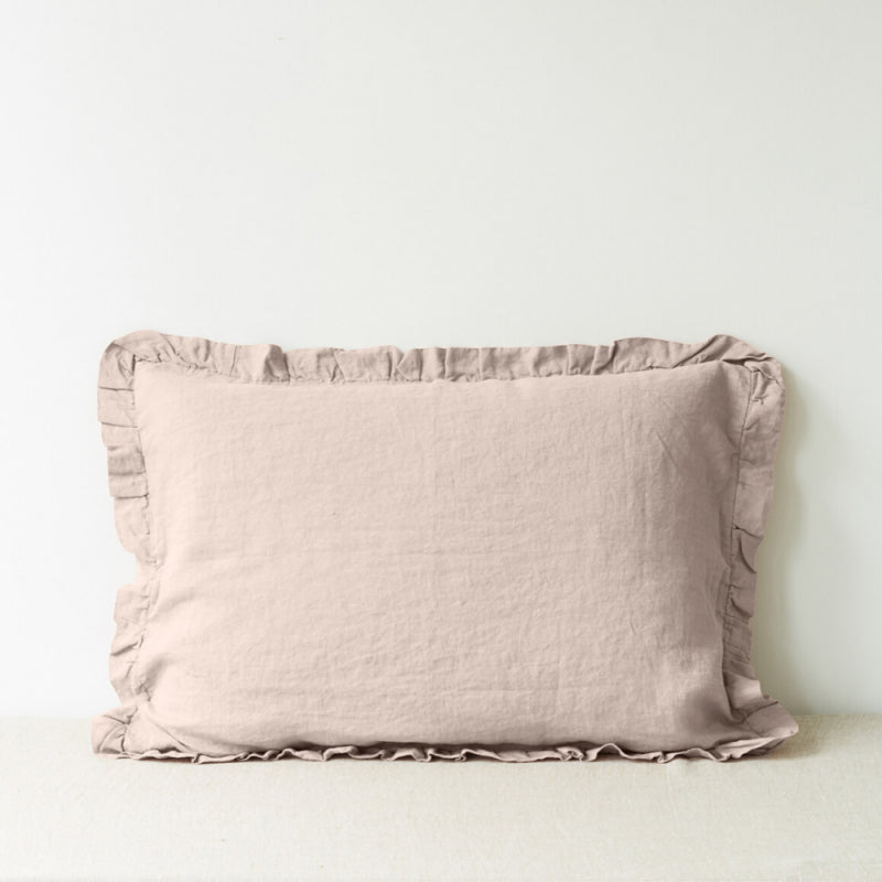 Linen Pillowcase with Frill Detail