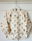Long Sleeved Baby Bib - Pot Plants