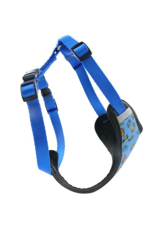 Pressure Free Dog Harness in Blue Graffiti