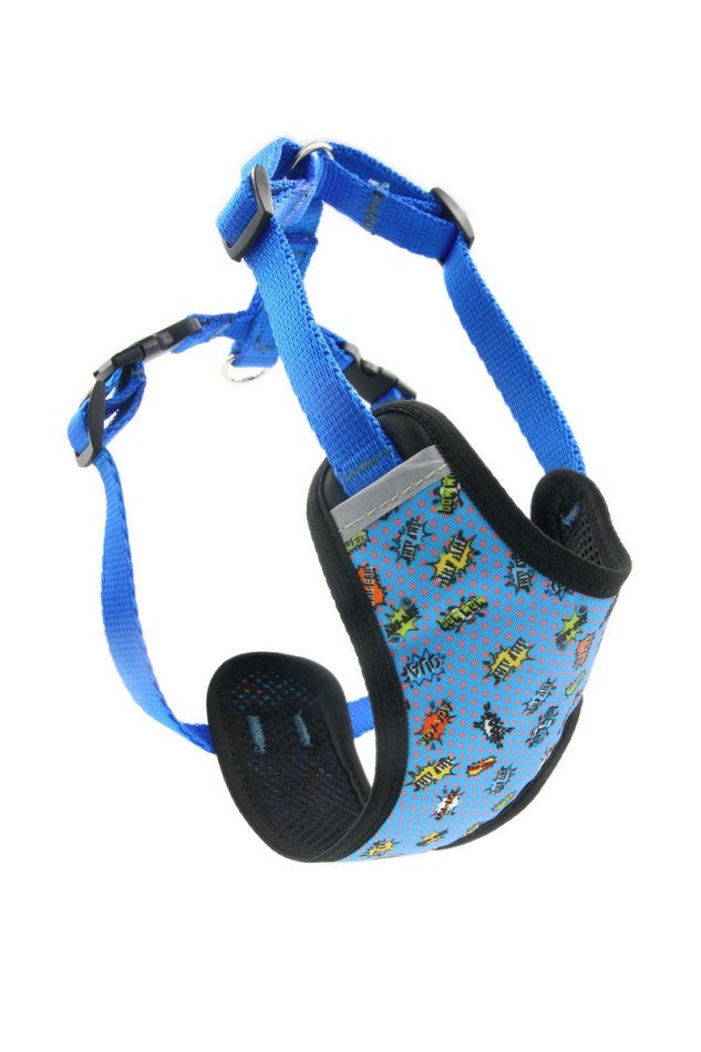 Pressure Free Dog Harness in Blue Graffiti