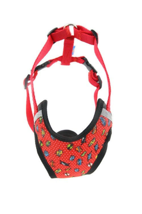 Comfortable Red Graffiti Dog Harness