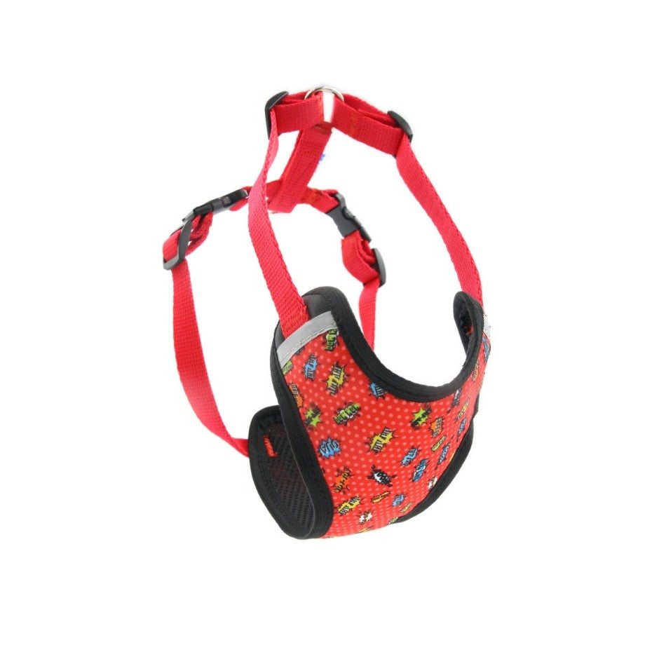 Comfortable Red Graffiti Dog Harness