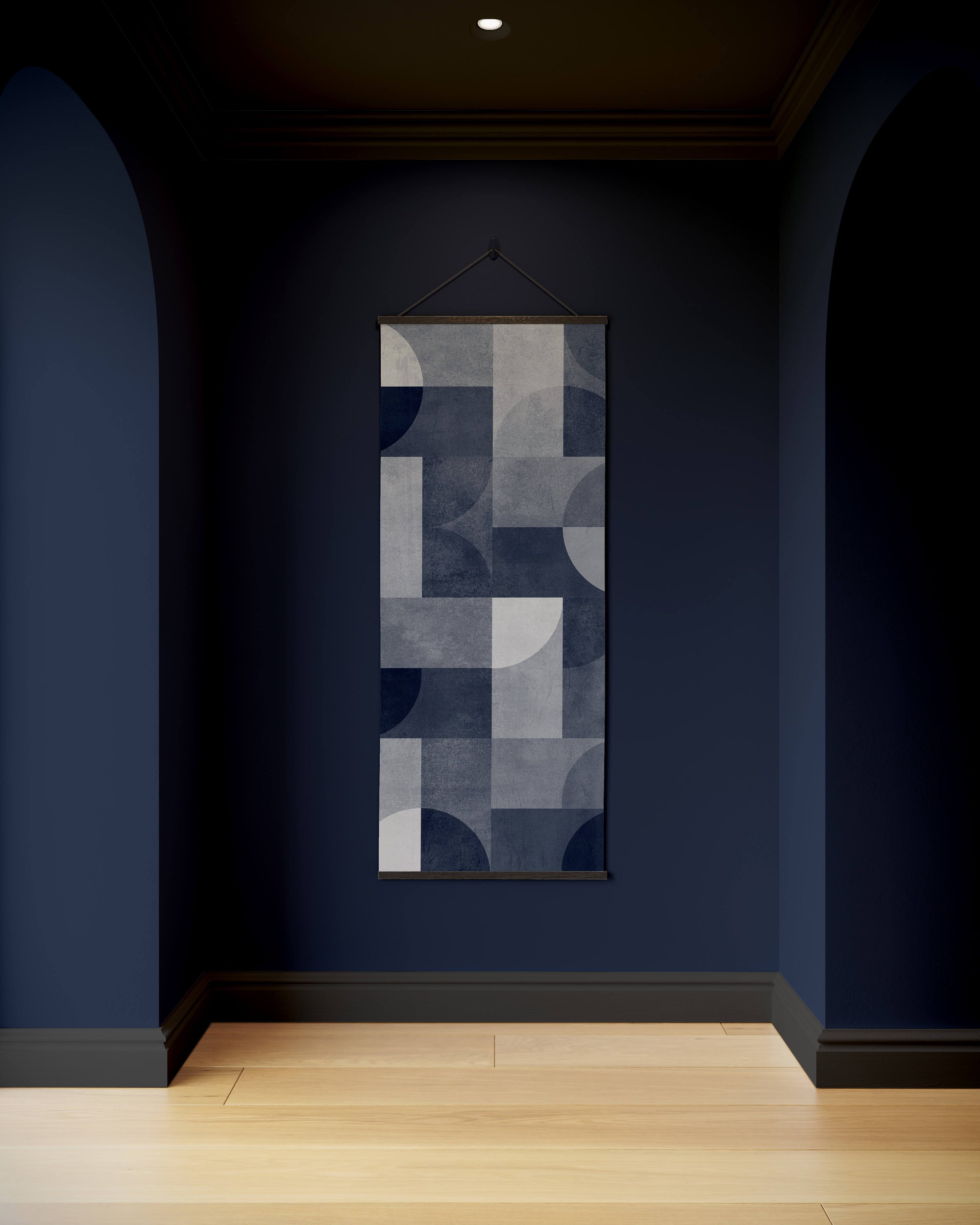 Bauhaus Geometric Concrete Effect Tapestry