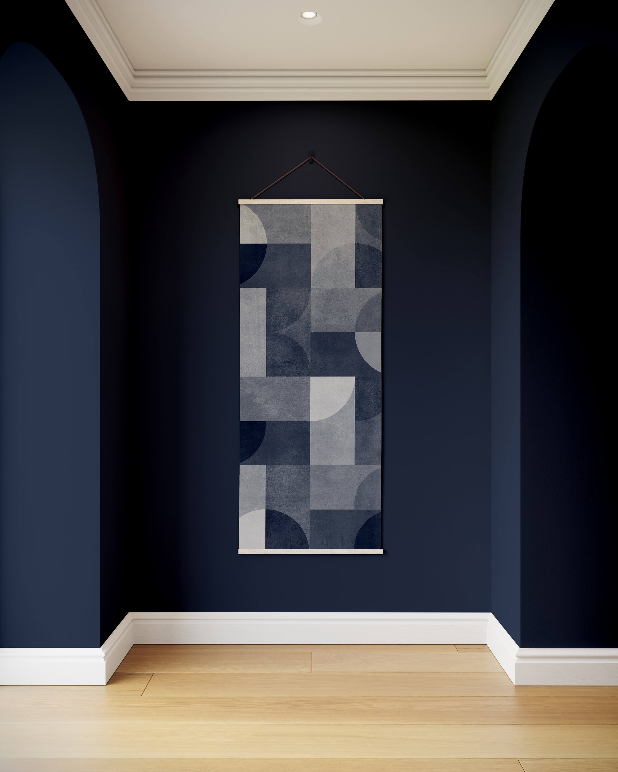 Bauhaus Geometric Concrete Effect Tapestry