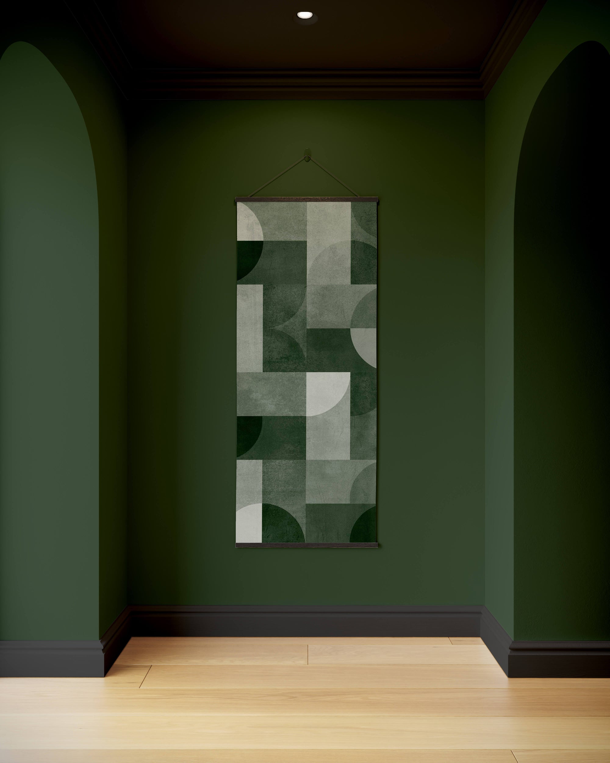 Bauhaus Geometric Concrete Effect Tapestry