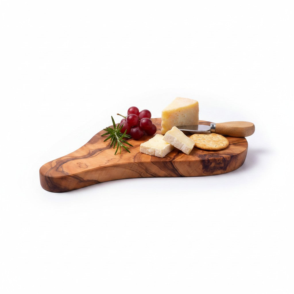 23cm Premium Olive Wood Sushi Board – Artisan Handcrafted Nigiri &amp; Sashimi Serving Platter – Small Live Edge Charcuterie &amp; Appetizer Tray