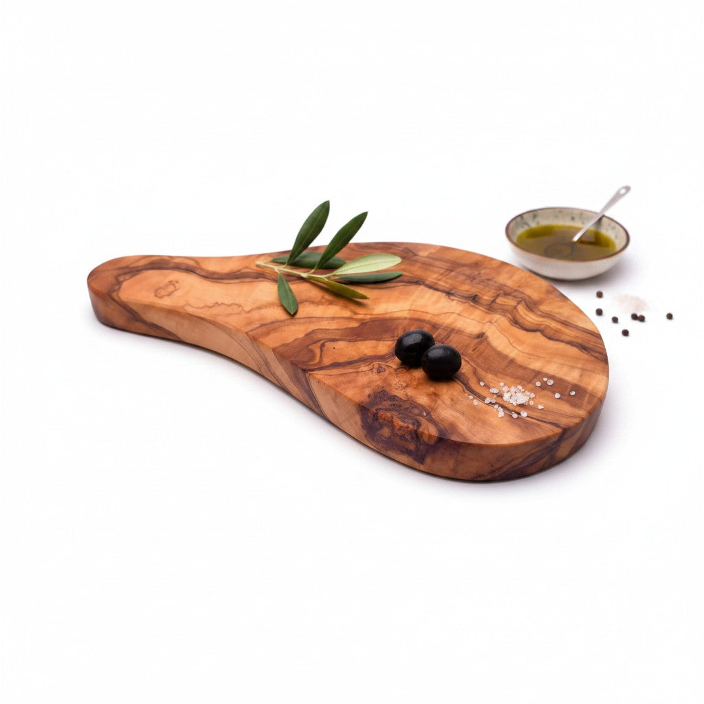 23cm Premium Olive Wood Sushi Board – Artisan Handcrafted Nigiri &amp; Sashimi Serving Platter – Small Live Edge Charcuterie &amp; Appetizer Tray