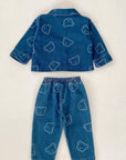 Baby Embroidered Bear Denim Two-Piece Set