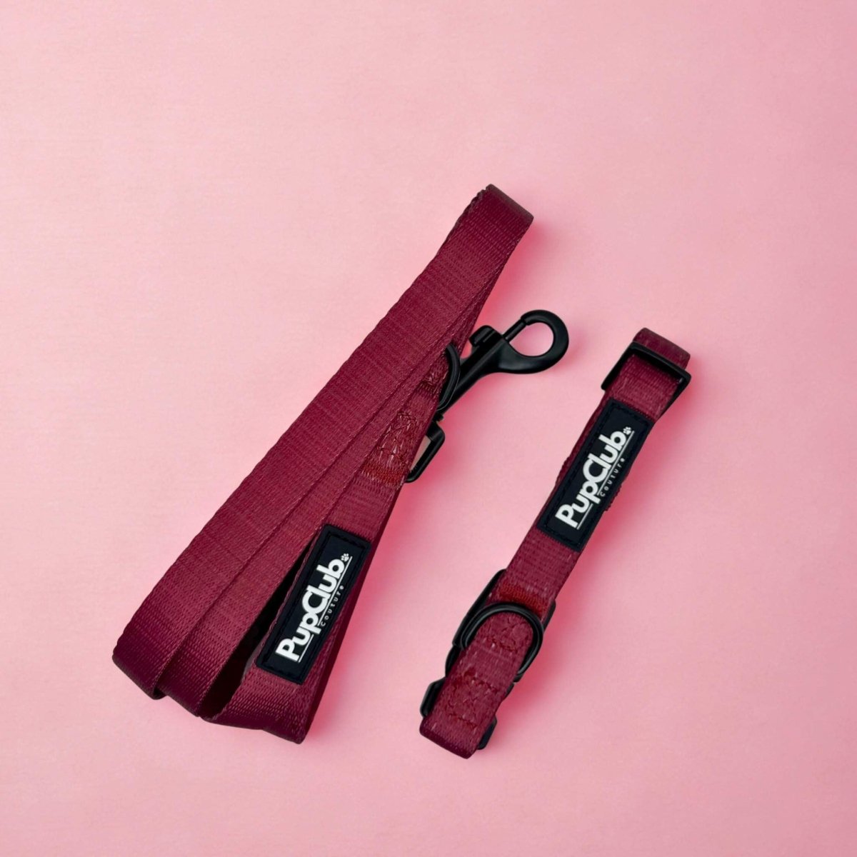 Puppy Collar &amp; Lead Set - Berry Red